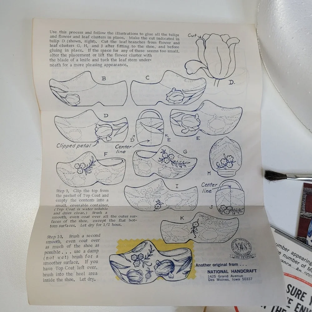 Dutch Treat Planter Kit Vintage National Handcraft Society‎ Tulip Clog Design